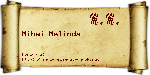 Mihai Melinda névjegykártya